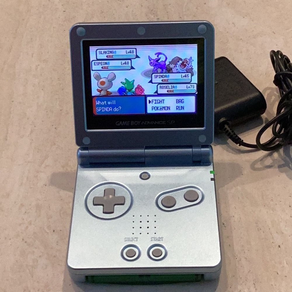 Nintendo Game Boy Advance SP Console Backlit & Charger AGS-101 Back Lit Blue - Picture 5 of 16